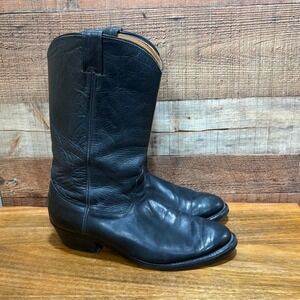 Nocona Mens 11.5E Black Kipskin Leather Western Cowboy Boots USA Made